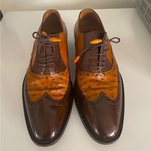 Mezlan Exotic Oxford Two Tone Leather Shoe
